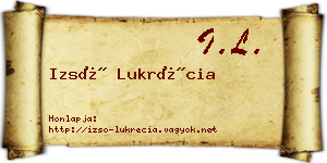 Izsó Lukrécia névjegykártya